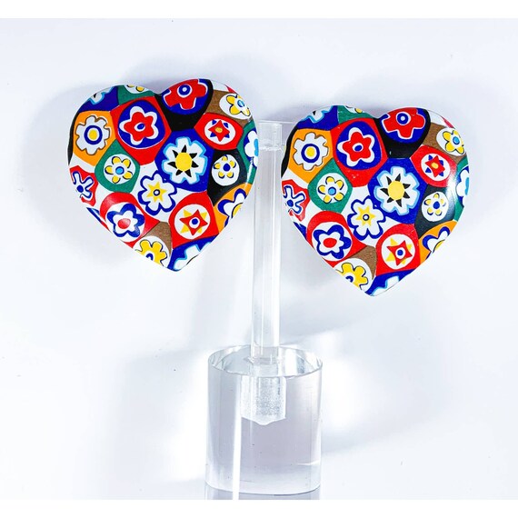 Avon Heart-Shaped Porcelain Tapestry Clip-on Earr… - image 8