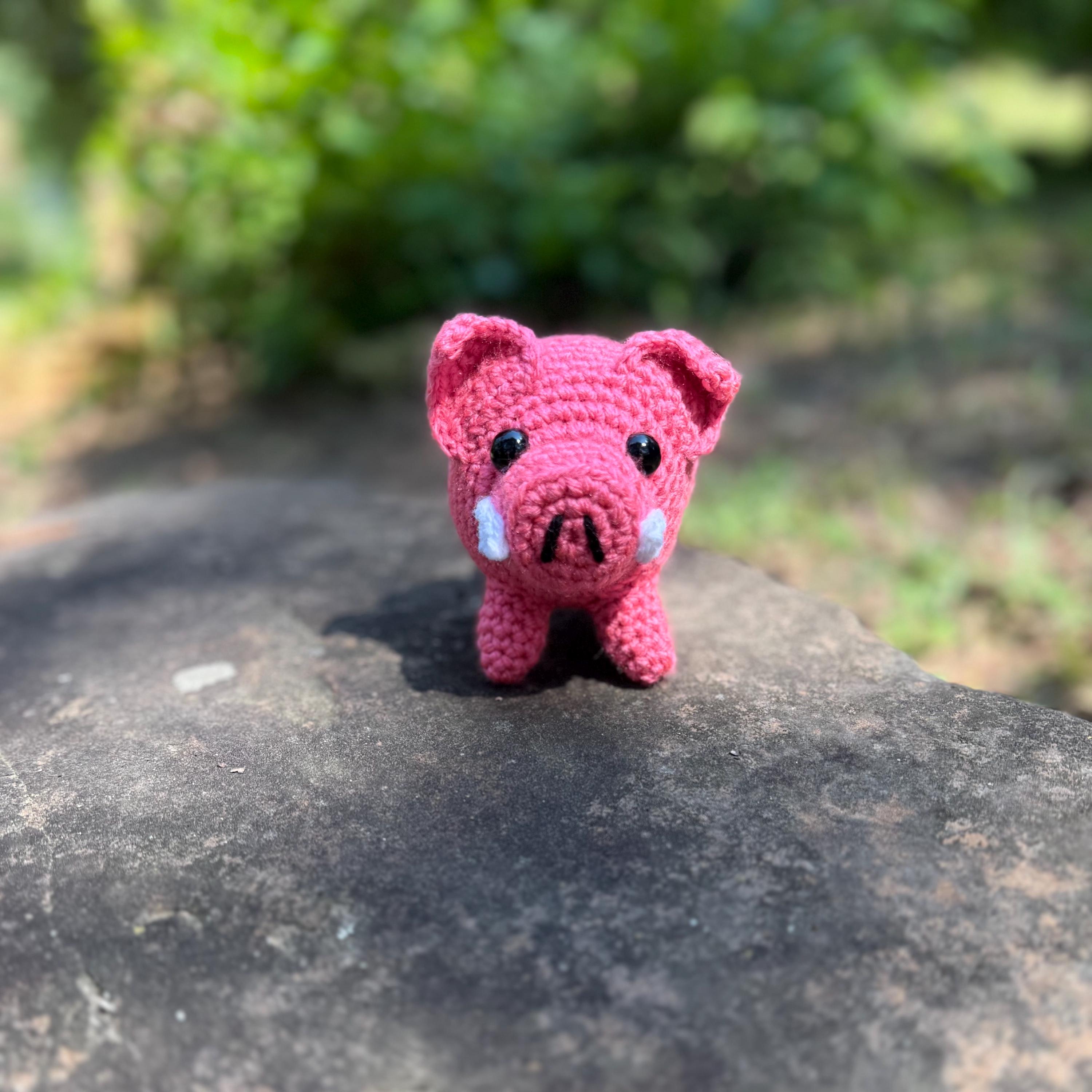 Handmade Crochet Razorback Plush | Arkansas Hog Mascot Toy - Etsy