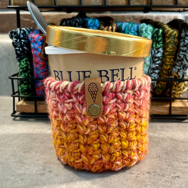 Crochet Ice Cream Pint Sleeve - Random