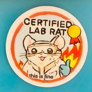 Pegatina de rata de laboratorio