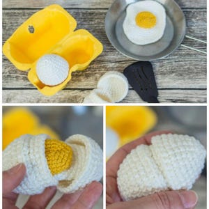 DE/EN instructions - egg, fried egg - gift, amigurumi, children, toys, Montessori, crochet, shop, bommelie (German/English)