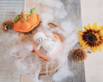 DE/EN Instructions - Ghost Buhuuu and his autumnal pumpkin - gift, amigurumi, children, toy, decoration, crochet, halloween (german)