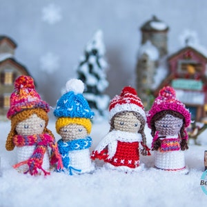 DE instructions - Four Winter Children - Christmas and winter series - gift, amigurumi, children, toys, xmas, Montessori, crochet (German)