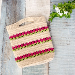DE instructions tulip bag crochet, shopping net, sustainable shopping German image 3