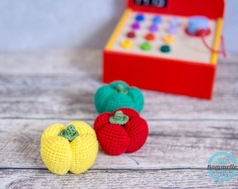 DE/EN instructions - Paprika - gift, amigurumi, children, toys, Montessori, crochet, shop, market, children's kitchen (German/English)