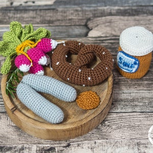 DE/EN Instructions - Oktoberfest 2018 - Part 2: Weisswurst, pretzel, radish, sweet mustard - gift, amigurumi, crochet (German/English)