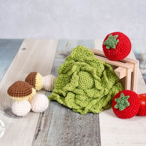 DE instructions - lettuce, mushrooms, tomatoes - grocery store, children&#39;s kitchen, vegetable garden (German)