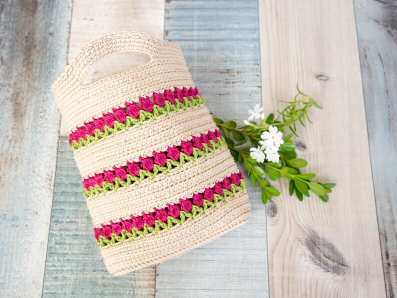 DE instructions tulip bag crochet, shopping net, sustainable shopping German image 9