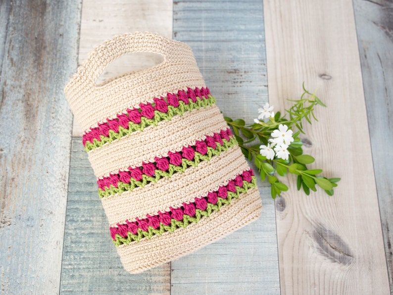DE instructions tulip bag crochet, shopping net, sustainable shopping German image 6