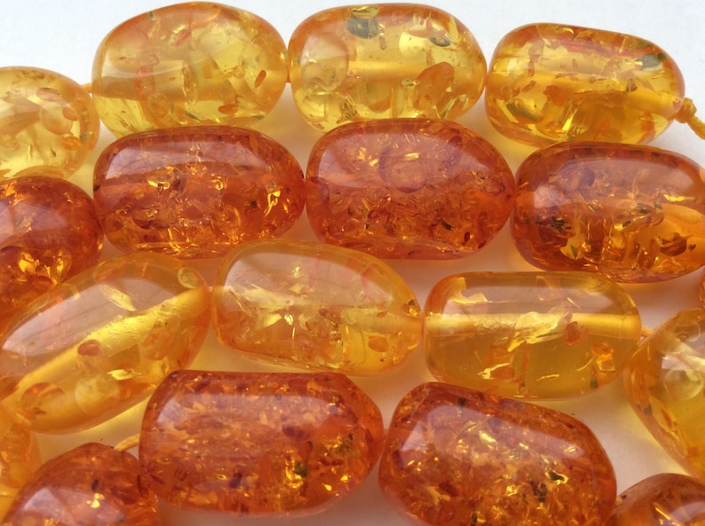 Amber Resin Beads Imitation Amber Tumbled Nugget Beads Etsy