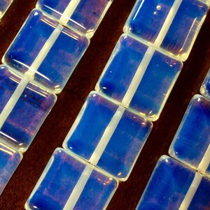 Opalite Square Bead. 12x12x4mm, 15.5 strand, 1mm hole, Beading, Jewelry Making. Sold per strand Or per Lot 15 pcs. image 3