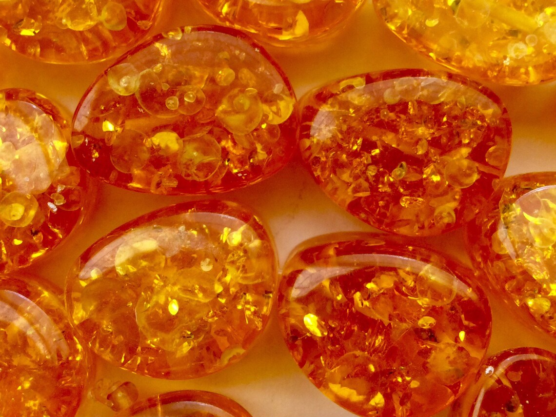 Amber Resin imitation amber. Candy 15x20mm 2mm hole sold Etsy