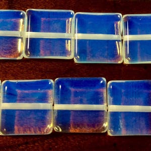 Opalite Square Bead. 12x12x4mm, 15.5 strand, 1mm hole, Beading, Jewelry Making. Sold per strand Or per Lot 15 pcs. image 10