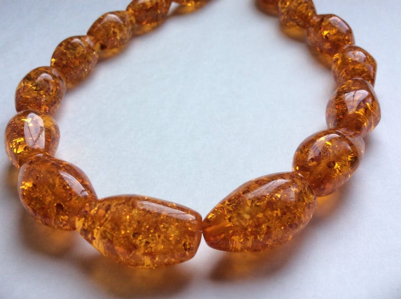 Amber Resin imitation amber. Smooth Rice Bead 15x27mm 2mm Etsy