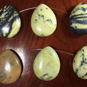 Yellow Turquoises, puffy teardrop pendants, 30x40mm, thickness 10mm, top drilled hole 1.50mm, sold assorted color per lot ( two pcs)