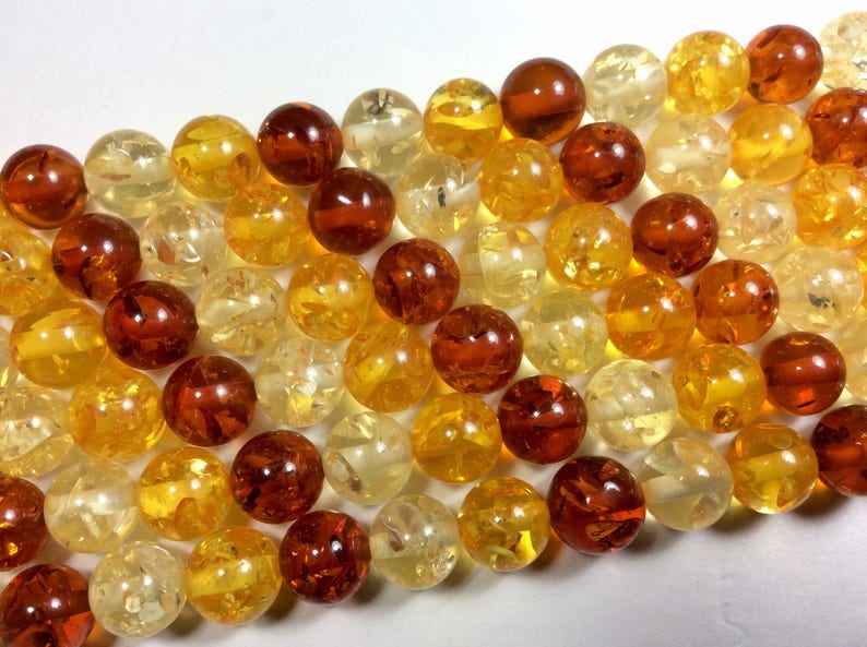 Amber Resin Bead imitation amber Smooth Round three color Etsy
