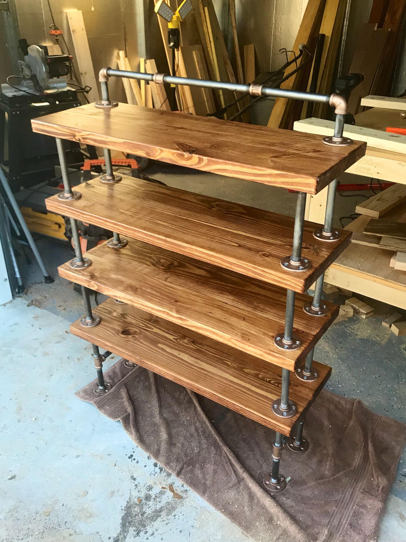 Industrial pipe shoe rack / shelf Etsy