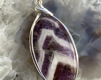 Chevron Amethyst Pendant