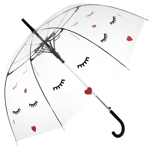 Happy Face Transparent Straight Umbrella