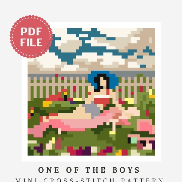 One of the Boys Cross Stitch | Katy Perry | Mini Cross Stitch Pattern, Instant Download PDF, tiny cross stitch