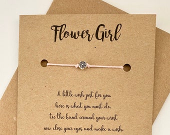 FLOWER GIRL WISHBRACELET, Flower GirlWish Card, Flower Girl Wish Card, Flower Girl Wish Birthday Gift, Flower Girl Wish Band, Flower Girl