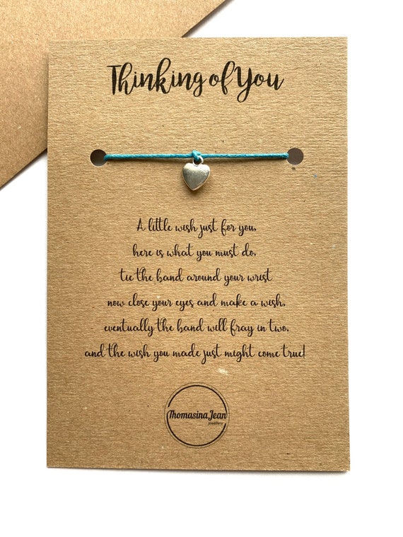 Thinking of You Wish Bracelet Wish String Wish Band Wish Jewellery Affirmation Thoughtful Gift Etsy UK
