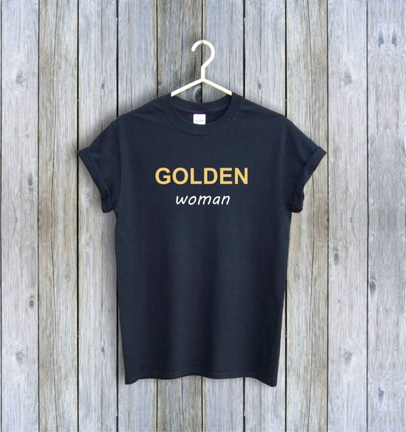 camiseta dorada mujer