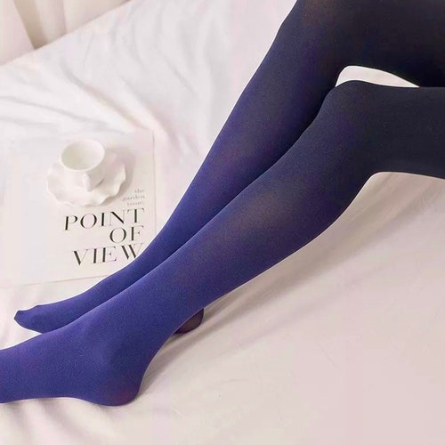 Blue OMBRE Tights Gradient White to Navy Stockings Etsy