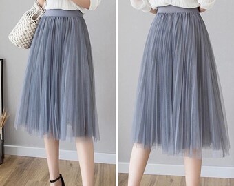 a line midi tulle skirt