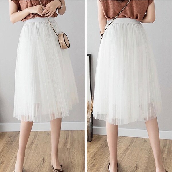 White Tulle Skirt - Etsy