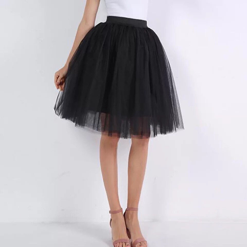 black knee length skirt