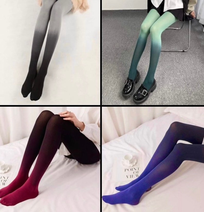Blue OMBRE Tights Gradient White to Navy Stockings Etsy
