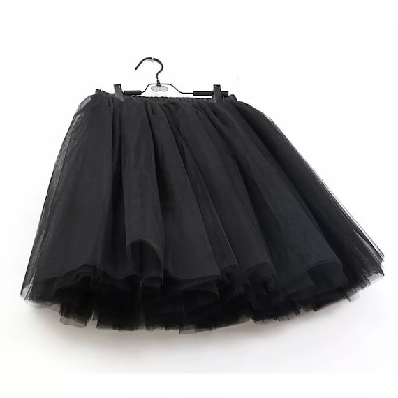 Negro TUTU falda de tul hasta la rodilla cintura elástica cintura cinta  satén tamaño 00 0 2 4 6 8 10 12 14 mujeres sz -  México