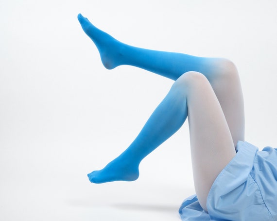 Blue OMBRE Tights Gradient White to Navy Stockings -  New Zealand