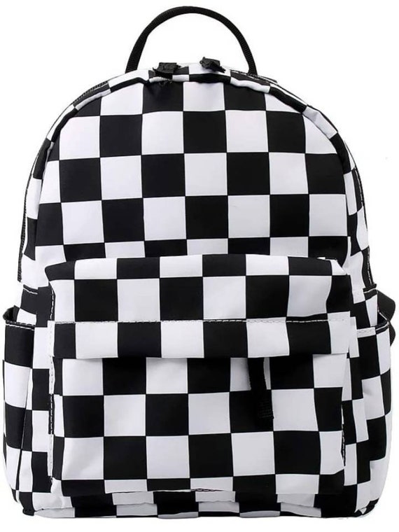 mini checkered backpack