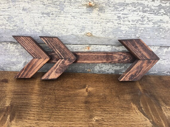 Mini Red Mahogany Wooden Arrow Wall Hanging Etsy