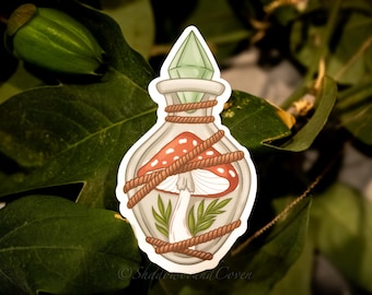 Hongos en una botella de cristal - Adhesivo de vinilo resistente al agua