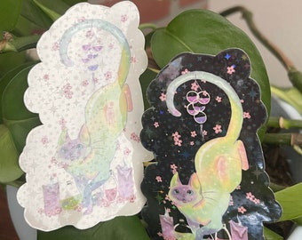 Pegatina de gato con poción