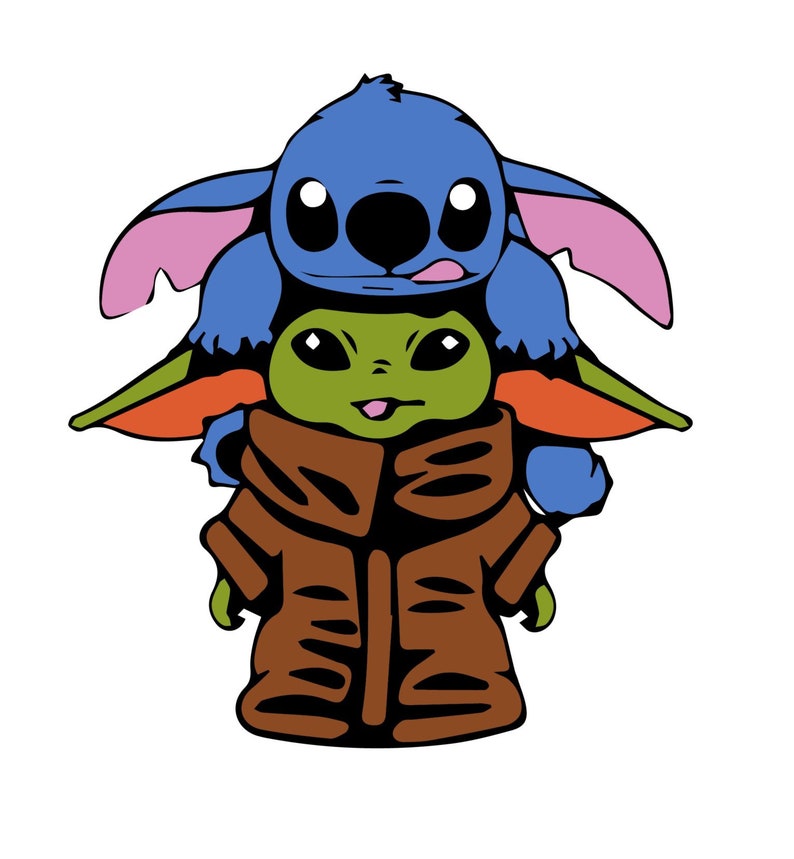 Download Baby yoda and stitch inspired Disney Waterproof sticker | Etsy