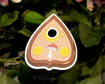 Planchette con hongo y luna creciente - Adhesivo de vinilo resistente al agua