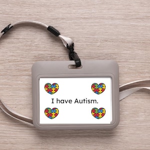 Tengo una tarjeta con cordón para autismo, cordón imprimible, apto para autismo y dislexia.