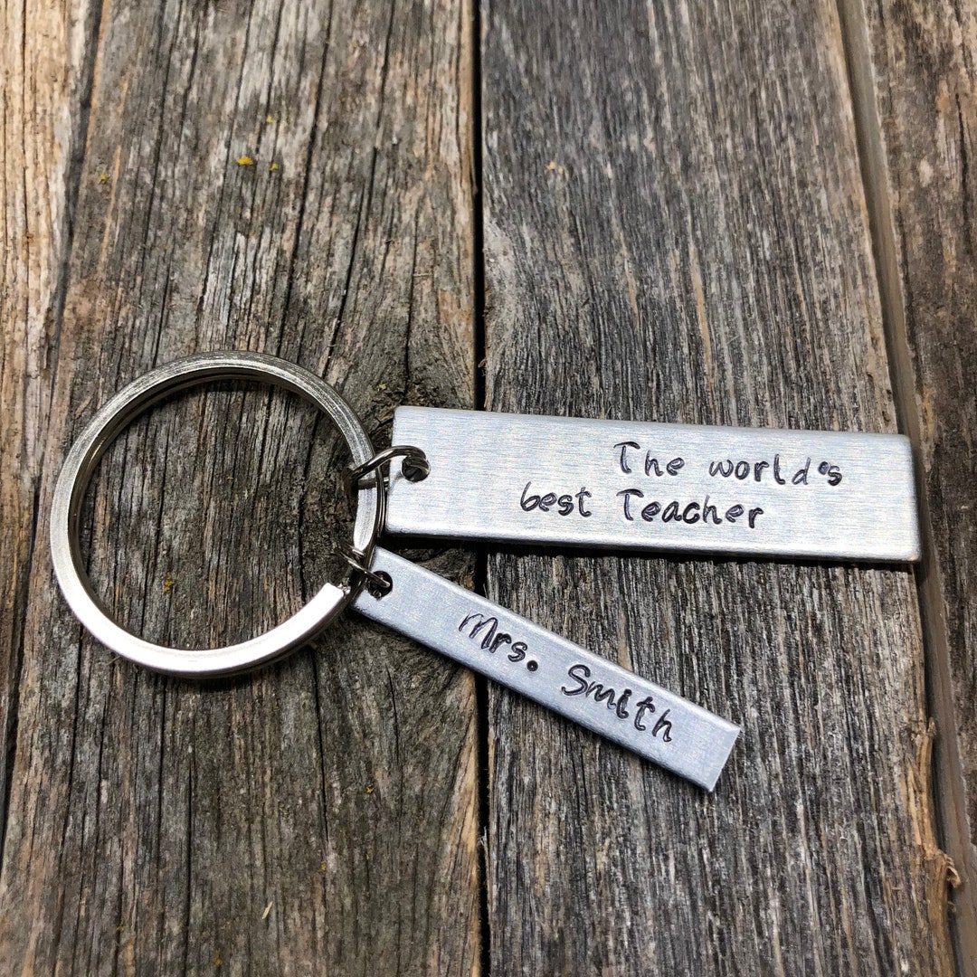 Teacher Gift, the World's Best Teacher Keychain, Kindergarten Teacher