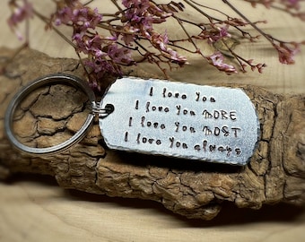 I Love You Keychain, Love gift, Boyfriend gift, Girlfriend Gift, Couples Gift, Valentine's Day Gift, Long Distance Gift, Personalized Gift