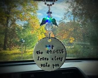 May The Angels Drive Along side You Rear View Mirror Charm Angel Car Charm New Driver Gift Teenager Driving Gift New Car Gift Car Angel