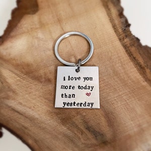 I love You More Keychain, Custom Keychain, Gift For Him, Long distance Gift, Relationship Gift, Anniversary Gift, Love Gift,