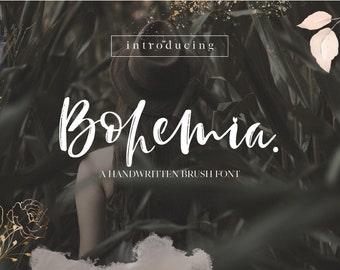 Bohemia - Brush Script / Digital Font / Brush Font / Hand-lettered Font/ Font Download/Typography