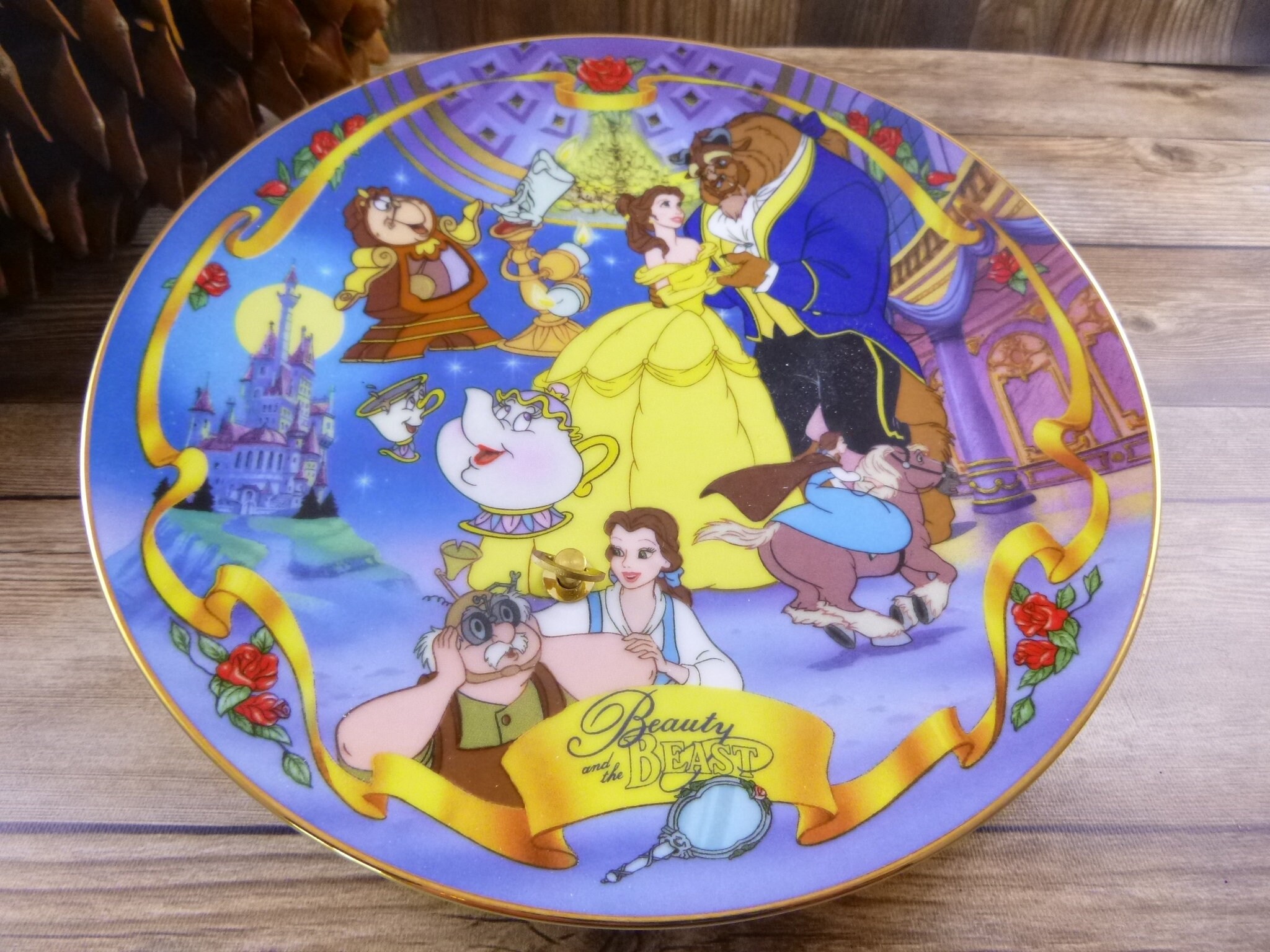 Assiette La Belle Et La Bete Assiette musicale La Belle et la Bête Joue un conte vieux - Etsy France