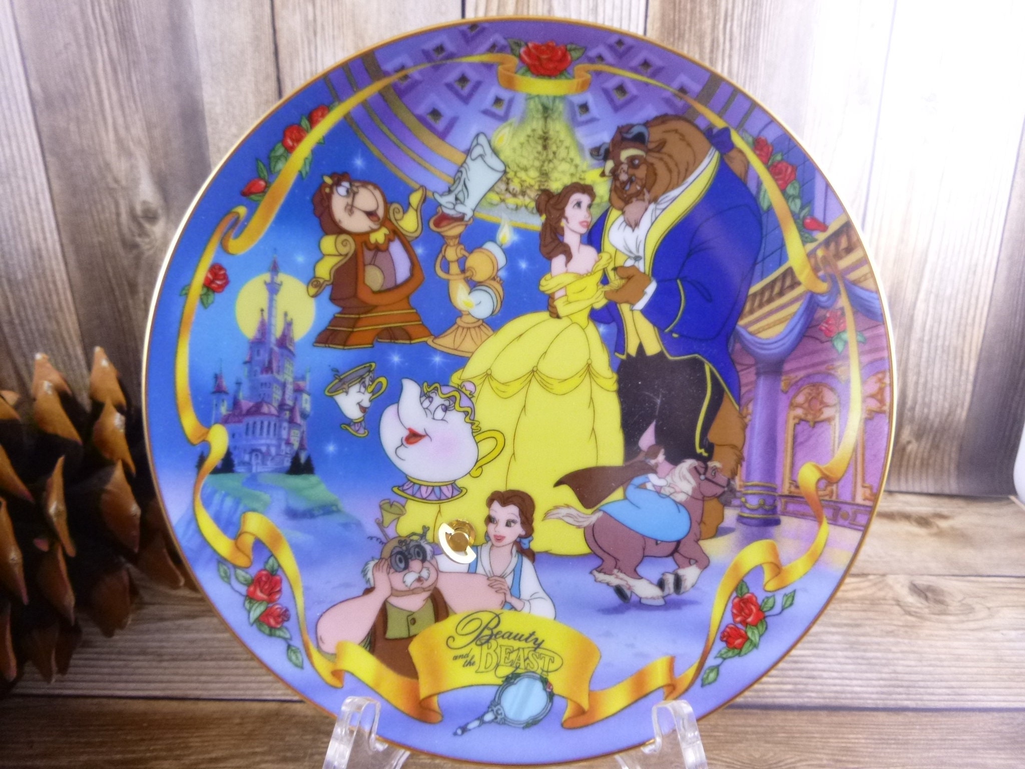 Assiette La Belle Et La Bete Assiette musicale La Belle et la Bête Joue un conte vieux - Etsy France