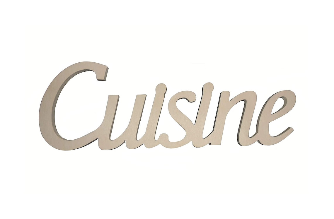 ÉCRITURE DÉCORATIVE en bois CUISINE pour bricolage ou peint Rouge Blanc
