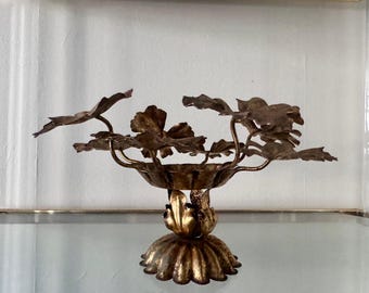 Vintage Messing Floral Kerzenhalter